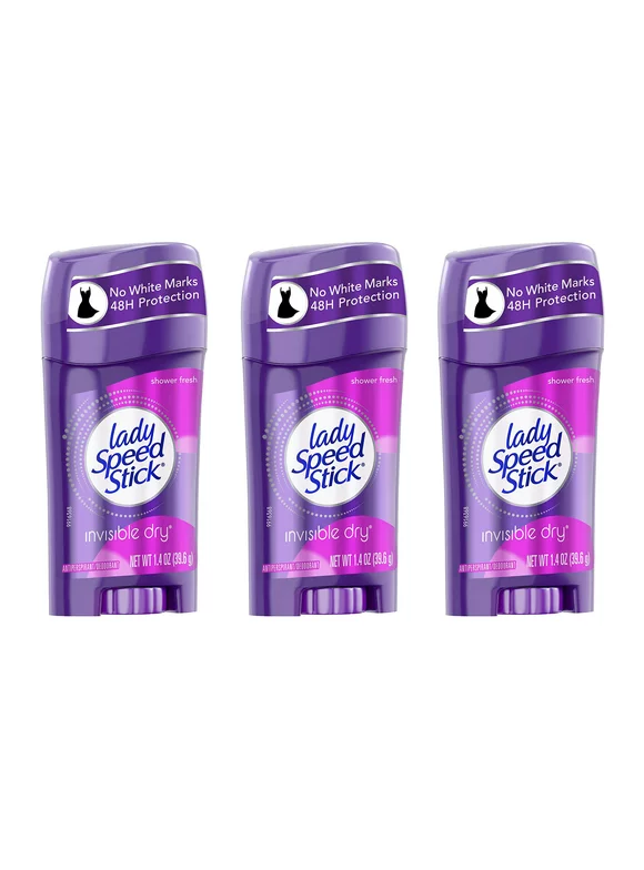 Lady Speed Stick Power Antiperspirant Invisible Dry SHOWER FRESH 1.4 Ounce (3 pack)