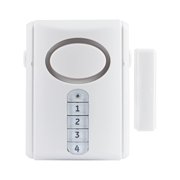GE Deluxe Wireless Door, 120 Decibel, Alarm or Entry Chime, Indoor Personal Security, with Keypad Activation, 45117, Kit, White