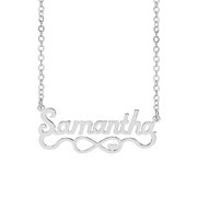 Script Name Necklace with Infinity on Tail and Heart