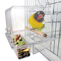 SPRING PARK Parrot Automatic Bird Feeder Pet Feeder Food Container Cage Accessories for Budgerigar Canary Cockatiel Parrotlets Lovebirds Cage Mounted Hanging Stand Holder Toy