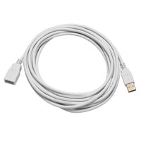 15ft USB 2.0 A Male to A Female Extension 28/24AWG Cable (Gold Plated) - WHITE
