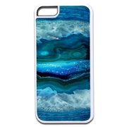 Blue Stalcite Marble Print Design White Rubber Case for the Apple iPhone 6 / iPhone 6s - iPhone 6 Accessories - iPhone 6s Accessories
