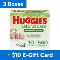 [Buy 3, Get $10 E-Gift Card] Huggies Natural Care Baby Wipes (560 Count)