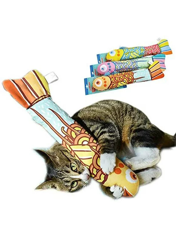 Toys Fish ,Cat Kicker Toy for Indoor Kitten,The toy mice micespiked with pure and potent catnip,Pink/ Orange/Yellow