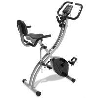 Node Fitness Stationary Folding Exercise Bike with Resistance Bands