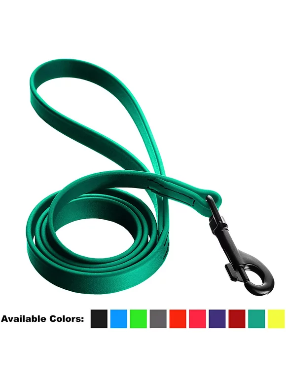 DogLine - Biothane Waterproof Dog Leash Strong Coated Nylon Webbing with Black Hardware Odor-Proof for Easy Care Clean High Performance for Small or Large Dogs(Teal: Width 3/4" | L: 72"(6ft))