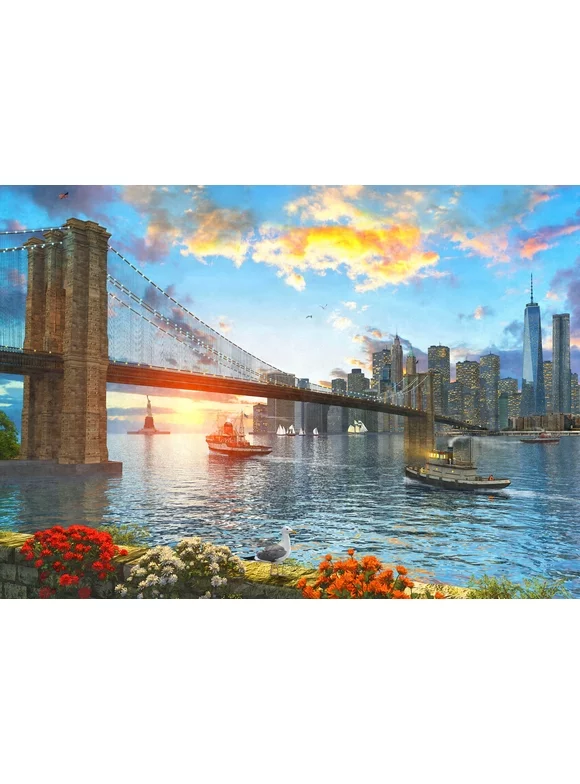 Wuundentoy Gold Edition "Brooklyn Bridge at Sunset" 1,500 Pieces Jigsaw Puzzle