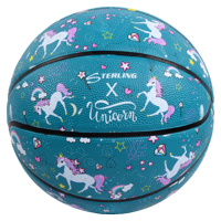 Sterling Athletics Teal Unicorn Superior Grip Indoor/Outdoor Basketball (Size 6 Women's & Youth 28.5")