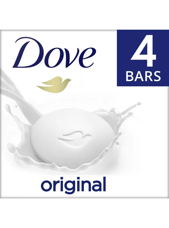 Dove Beauty Bar Original Gentle Skin Cleanser More Moisturizing Than Bar Soap, 3.75 oz, 4 Bars