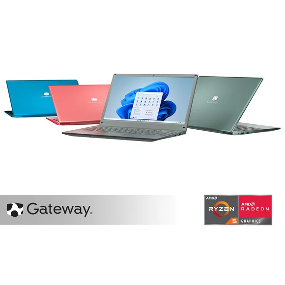 Gateway 14.1" Ultra Slim Notebook, FHD, AMD Ryzen™ 5 3500U with Radeon™ Vega 8 Graphics, 256GB SSD, 8GB Memory, Tuned by THX™ Audio, Fingerprint Scanner, 1MP Camera, HDMI, Windows 11 Home, Green