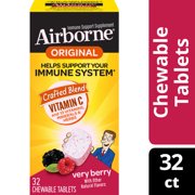 Airborne Very Berry Chewable Tablets, 32 count - 1000mg of Vitamin C - Immune Support Supplement