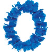 Tropical Sun Hawaiian Luau Hula Headband 11" Fabric Leis, Blue, 25 Pack