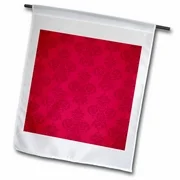 3dRose Red On Red Damask Pattern - Garden Flag, 12 by 18-inch