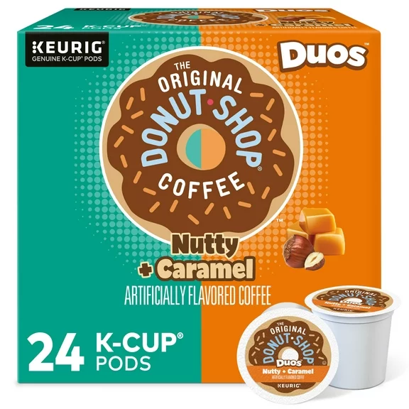 The Original Donut Shop Duos Nutty   Caramel Keurig Single-Serve K-Cup Pods, Medium Roast Coffee, 24 Count