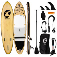 TUSY Inflatable Stand Up Paddle Board 10'6"33"6" with Premium Sup Accessories & Backpack, Camera Mount, Wide Stance, Non-Slip Deck, Leash, Adjustable Paddle and Pump, Standing Boat for Youth & Adult