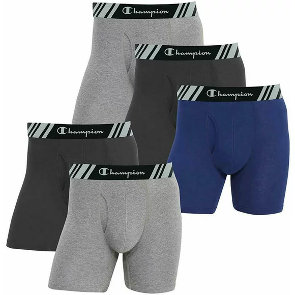 Champion Men's Everyday Fit  Boxer Briefs Black/Gray/Blue, XL