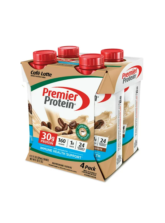 Premier Protein Shake, Caf Latte, 30g Protein, 11 fl oz, 4 Ct