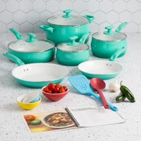 Tasty Ceramic Non-Stick 16-Piece Cookware Set, Titanium-Reinforced, Dishwasher Safe