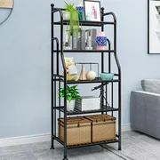 5 Tier Metal Standing Shelf Space Saver, Heavy Duty Storage Shelving Unit Organizer, Storage Tower Rack for Kitchen Bathroom Garage Pantry and Outdoor Flower Stand