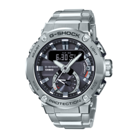 Casio Men's G-Steel by G-Shock Quartz Solar Bluetooth Connected Watch with Stainless-Steel Strap, Silver, (Model: GST-B200D-1ACR)