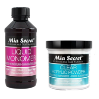 Mia Secret Liquid Monomer Clear Acrylic Professional Nail Polish Set, 4 Oz