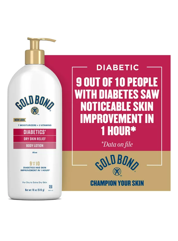 Gold Bond Diabetics' Dry Skin Relief Body Lotion, 18 oz., with Aloe