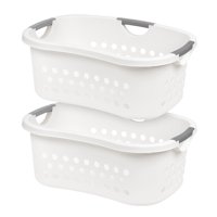 IRIS USA Comfort Carry Laundry Basket, White, 2 Pack