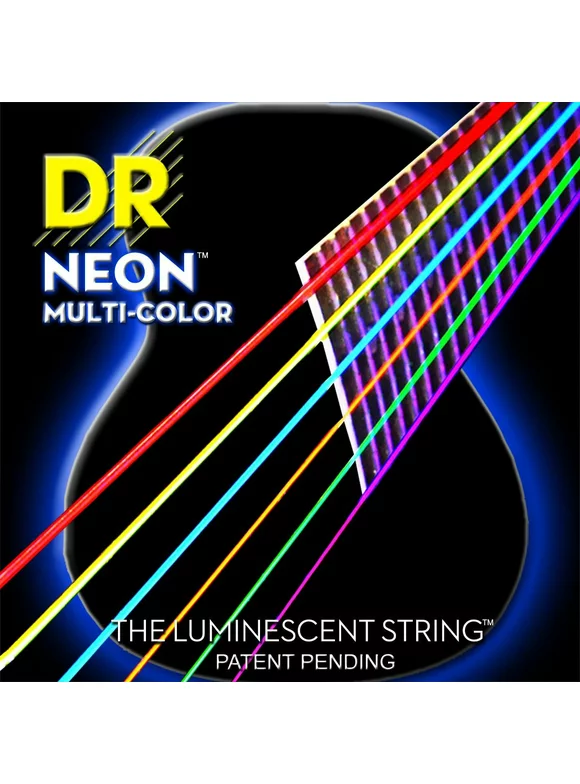 NEON Hi-Def Multi-Color Acoustic Guitar String Set (11-50)