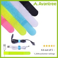 Avantree Fastening Cable Ties 20 PCS Colorful Reusable, Cord Wraps Straps, Hook, Loop, Special Design 3 Different Sizes Wire Organizer Management for Tablet PC TV