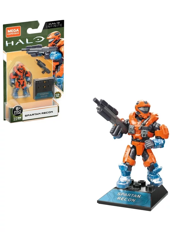 Mega Construx Halo Heroes Series 12 Spartan Recon Micro Action Figure, Building Toys For Kids