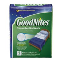 Goodnites Disposable Bed Mats for Bedwetting, 2.4 x 2.8 ft, 9 Ct