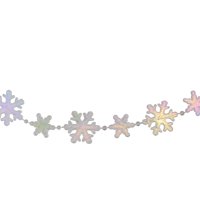 8' x 1" Clear and Pink Iridescent Snowflake Beaded Artificial Christmas Garland - Unlit