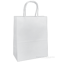 White Kraft Paper Bags, 8"x4.75"x10.25", 100ct