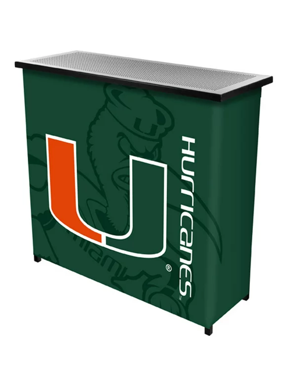 University of Miami Portable Bar with Carrying Case, Fade