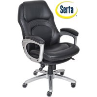 Serta Bonded Leather Back in Motion Executive Office Chair, Black