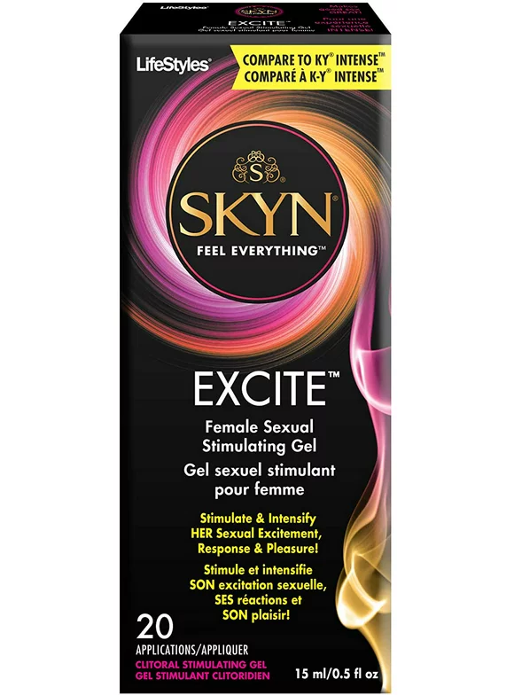 SKYN Excite Female Arousal Sensual Stimulating Massaging Gel Lotion, 20 Applications, 0.5 fl oz