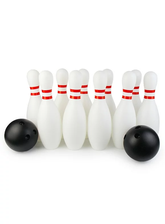 Windfall Kids Bowling Set Includes 10 Classical White Pins and 2 Balls, Suitable as Toy Gifts, Indoor & Outdoor Games, Great for Toddler Preschoolers and School-age Child, Boys & Girls