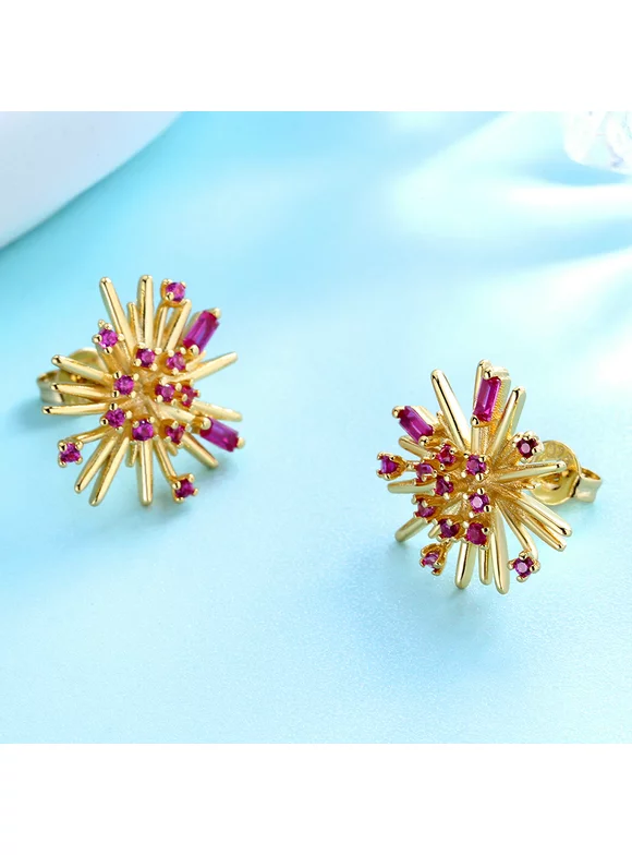 StarBurst Swarovski Crystal Stud Earring with Swarovski Crystals in 18K Gold