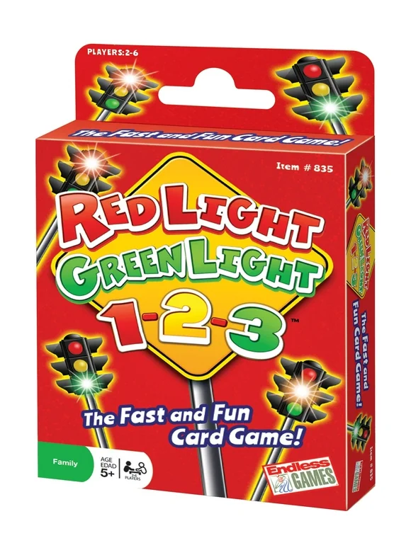 Red Light Green Light, 1-2-3 The Fast and Fun Card Game, Children Ages 5+