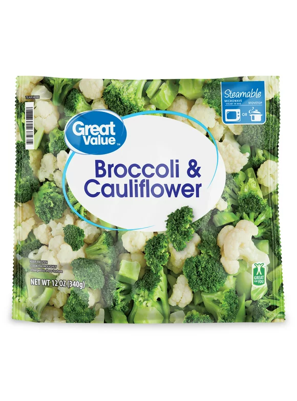Great Value Broccoli & Cauliflower, 12 oz (Frozen)