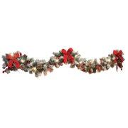 Collections Etc Lighted Christmas Frosted Pine Garland