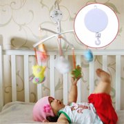 Rotary Baby Crib Mobile Bed Bell Toy Holder Arm Bracket Hanging Music Box White (Plush toys not included)