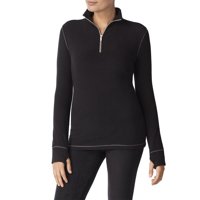 ClimateRight by Cuddl Duds Women's Stretch Fleece Long Underwear Half Zip Thermal Top