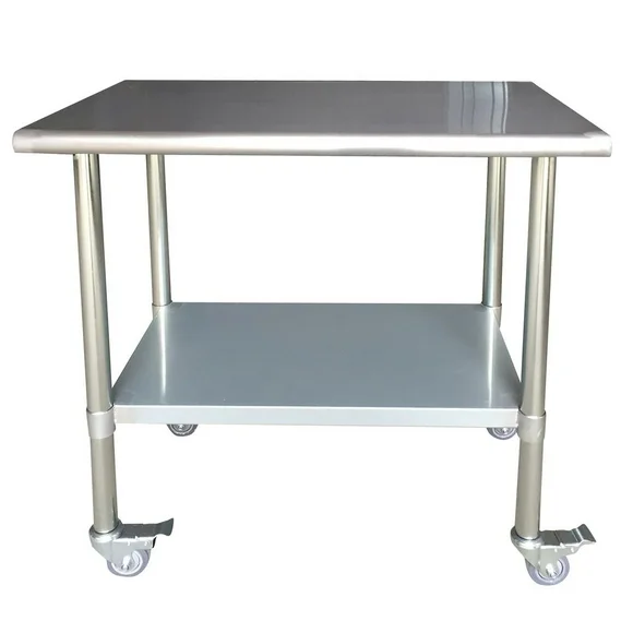 Sportsman Series  24 x 36 in. Stainless Steel Work Table with Casters
