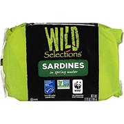 WILD SELECTIONS Sardines in Spring Water, 3.75 Ounce (Case of 12), Wild Sardines, Canned Sardines, High Protein, Gluten Free, Keto Food, Keto Snacks, Non GMO Snacks, Low Carb Snacks, Canned Food