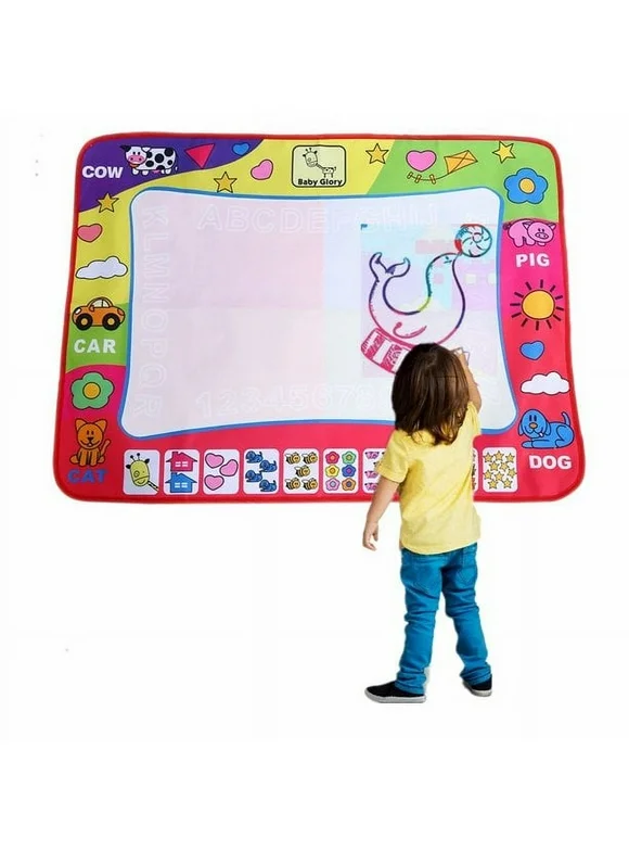 OTVIAP Water Drawing Mat Kids Painting Writing Mat, Large Developmental Painting Doodle Board Toy With Magic Pen For Boys Girls 3-14 Years Old Birthday Christmas Gift