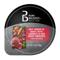 Pure Balance Beef Dinner in Gravy with Carrots & Sun Dried Tomatoes Wet Dog Food, 3.5 oz, 12 Count