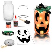 Mason Jar Lantern Craft Kit - DIY Make Your Own Lantern Jar - Craft Project for Kids - Great Gift ((Jack'O Lantern))