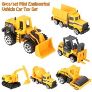 Kritne 6pcs Construction Vehicle Truck Cars Toys Set, Alloy & Plastic Engineering Car Truck Toy, Mini Vehicle Model Toy Cars Set Kids Gift for Boys and Girls