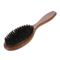 Natural Boar Bristle Hair Brush Comb Oval Anti-static Paddle Hair Extension Brush Scalp Massage Beech Wooden Handle